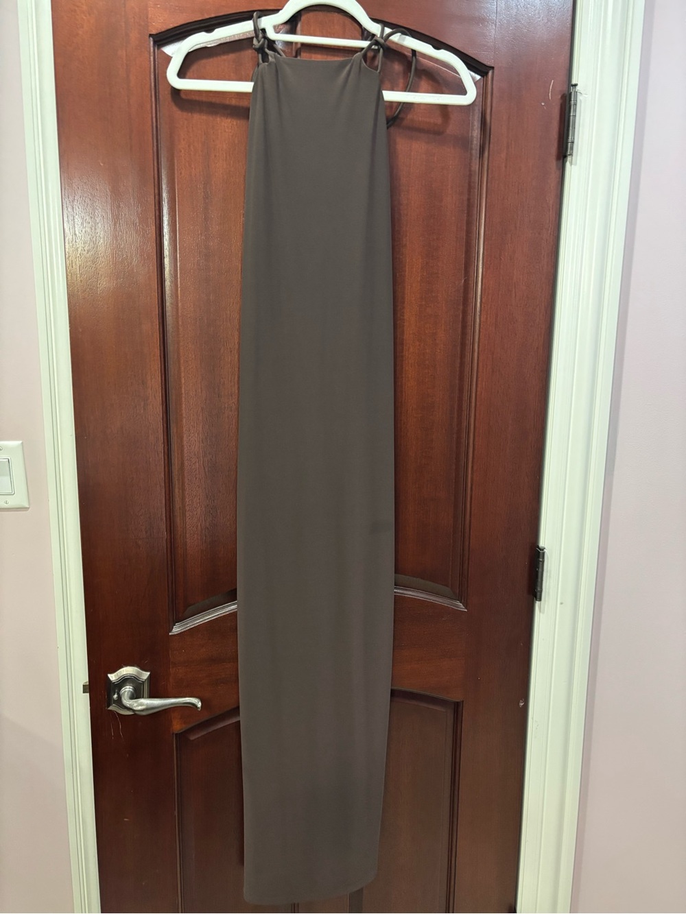 Express Brown Maxi Dress with Tie Straps